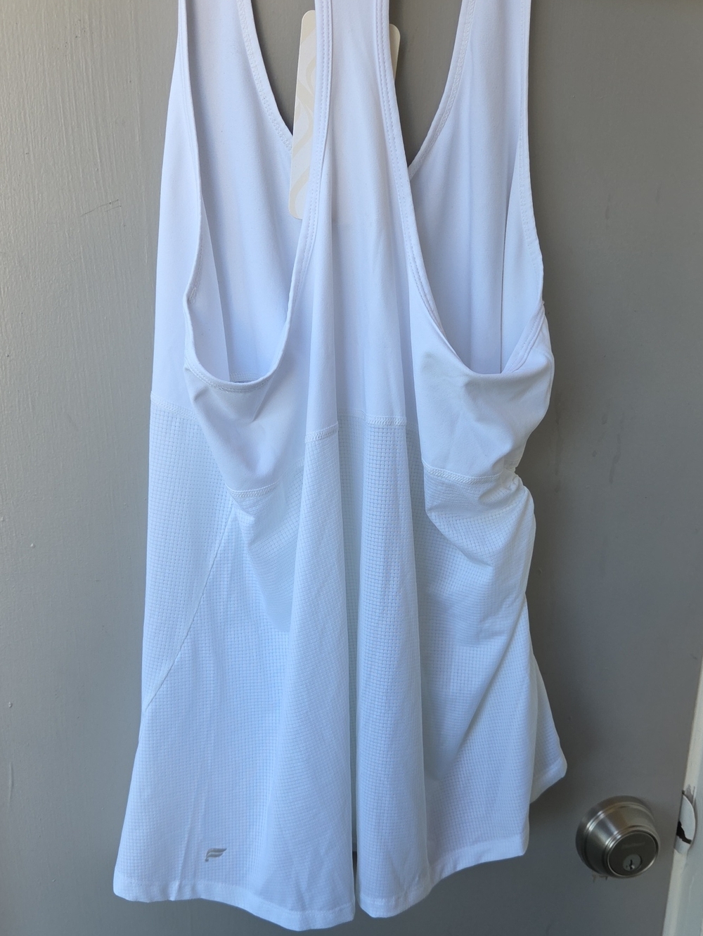 Fabletics White Racerback Workout Tank with Side Drawstring - Picture 3 of 6